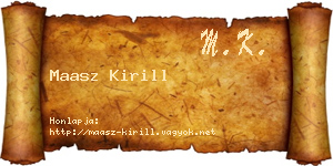 Maasz Kirill névjegykártya